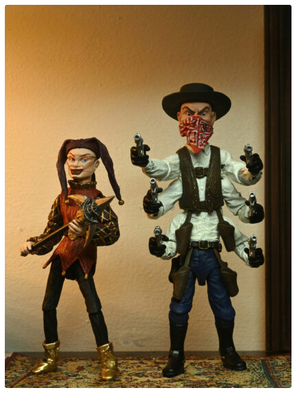 PUPPET MASTER ULTIMATE SIX-SHOOTER & JESTER 2PK – 7″ SCALE ACTION FIGURES