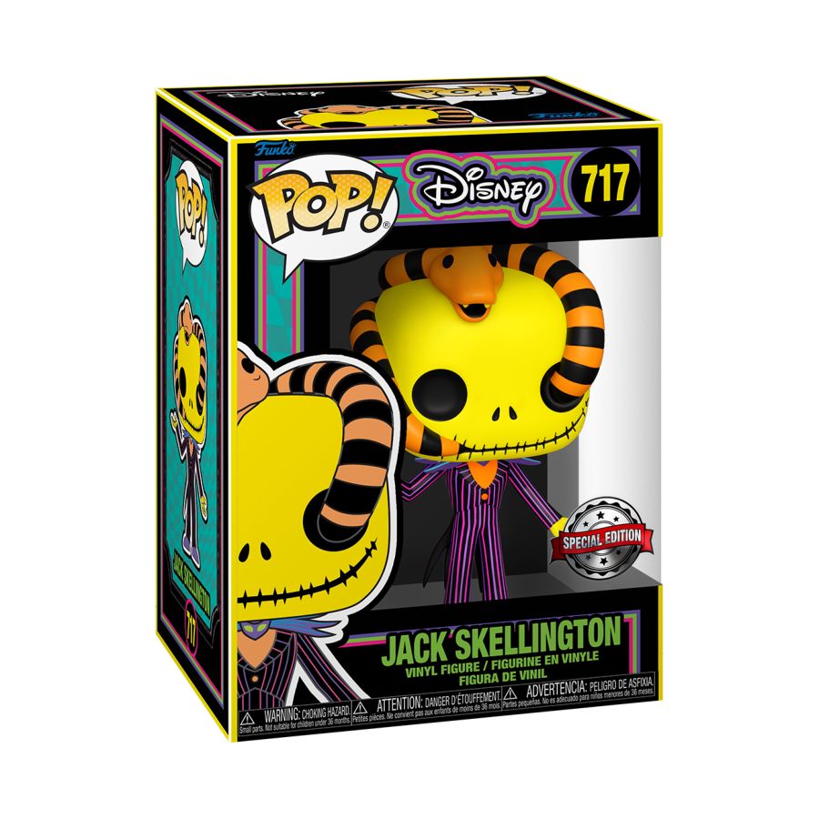 The Nightmare Before Christmas - Jack with Snake Black Light US Exclusive Pop! Vinyl [RS]