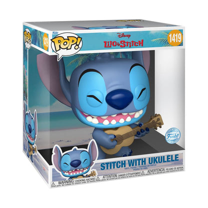 Lilo & Stitch - JUMBO Stitch w/Ukelele 10" US Exclusive Pop! Vinyl [RS]