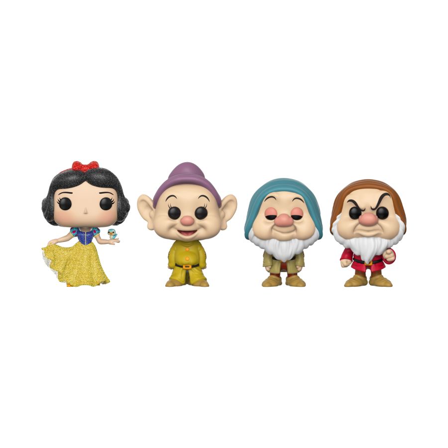 Snow White (1937) - Snow White, Dopey, Sleepy, Grumpy Exclusive Diamond Glitter Pop! 4-Pack [RS]