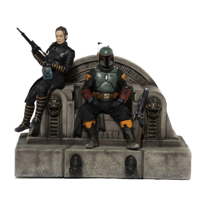 Star Wars: The Mandalorian - Boba Fett & Fennec Shand on Throne Deluxe 1:10 Scale Statue