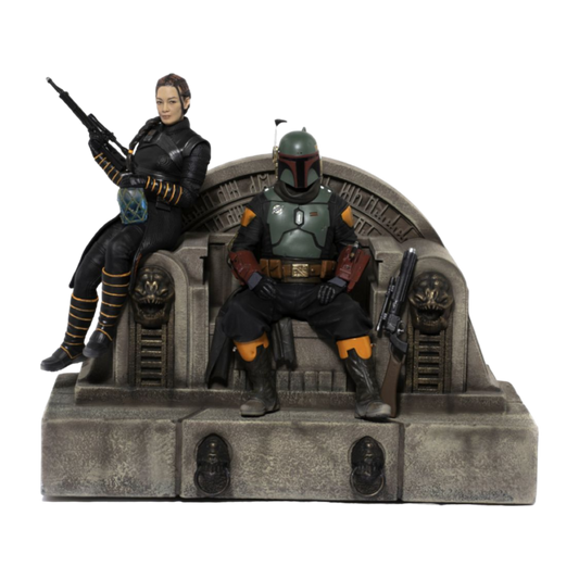 Star Wars: The Mandalorian - Boba Fett & Fennec Shand on Throne Deluxe 1:10 Scale Statue