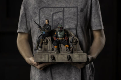 Star Wars: The Mandalorian - Boba Fett & Fennec Shand on Throne Deluxe 1:10 Scale Statue