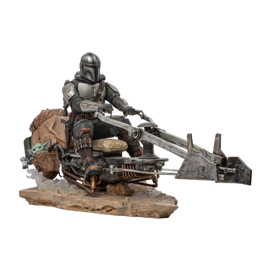 Star Wars: The Mandalorian - Mandalorian on Speederbike Deluxe 1:10 Scale Statue