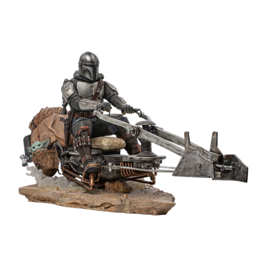 Star Wars: The Mandalorian - Mandalorian on Speederbike Deluxe 1:10 Scale Statue