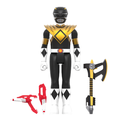 Power Rangers - Black Ranger with Dragon Shield ReAction 3.75" Action Figure