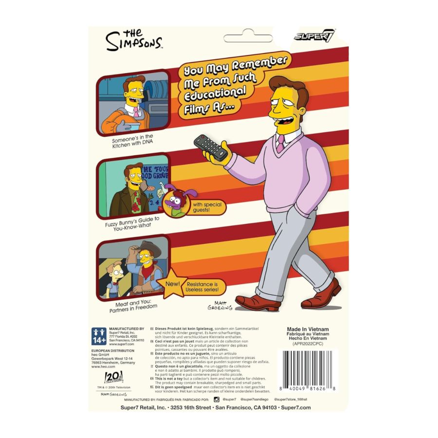 The Simpsons - Troy McClure (Meat and You: Partners in Freedom) Reaction 3.75" Figure