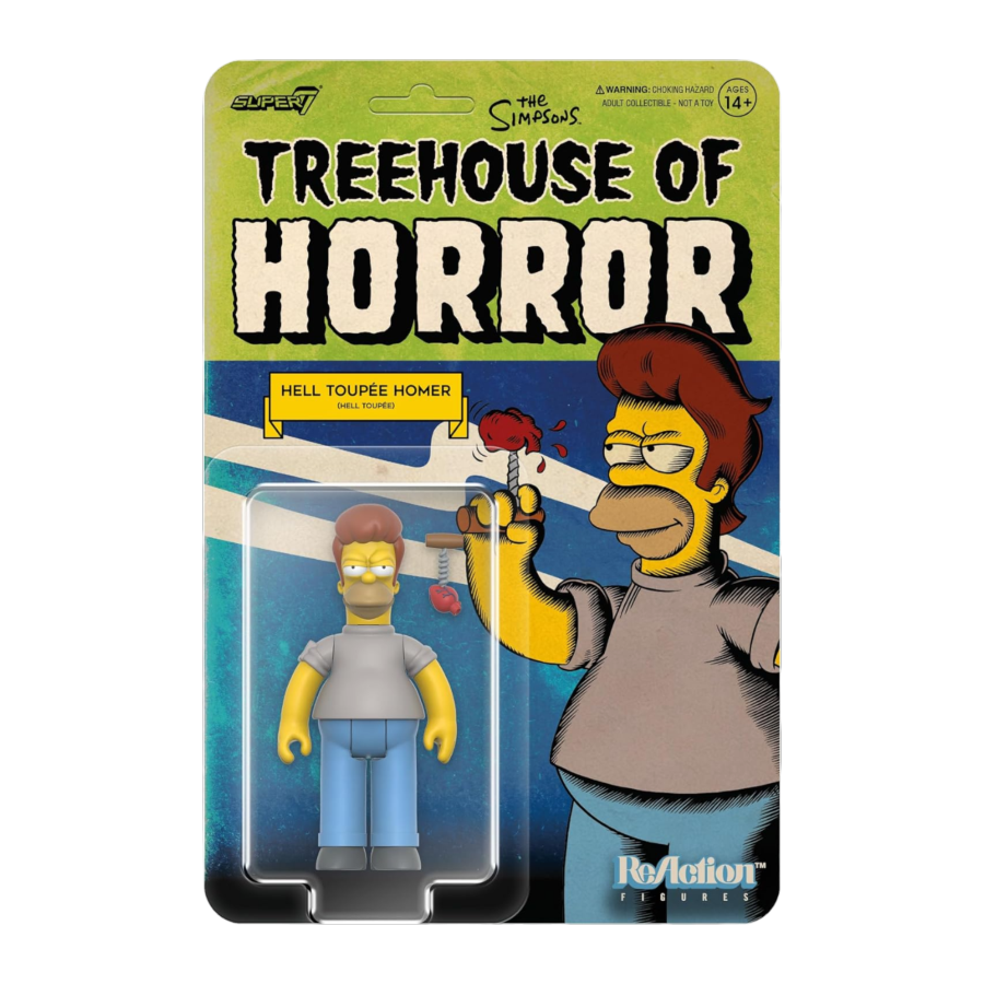 The Simpsons - Hell Toupee Homer (Tree House of Horror) Reaction 3.75" Figure