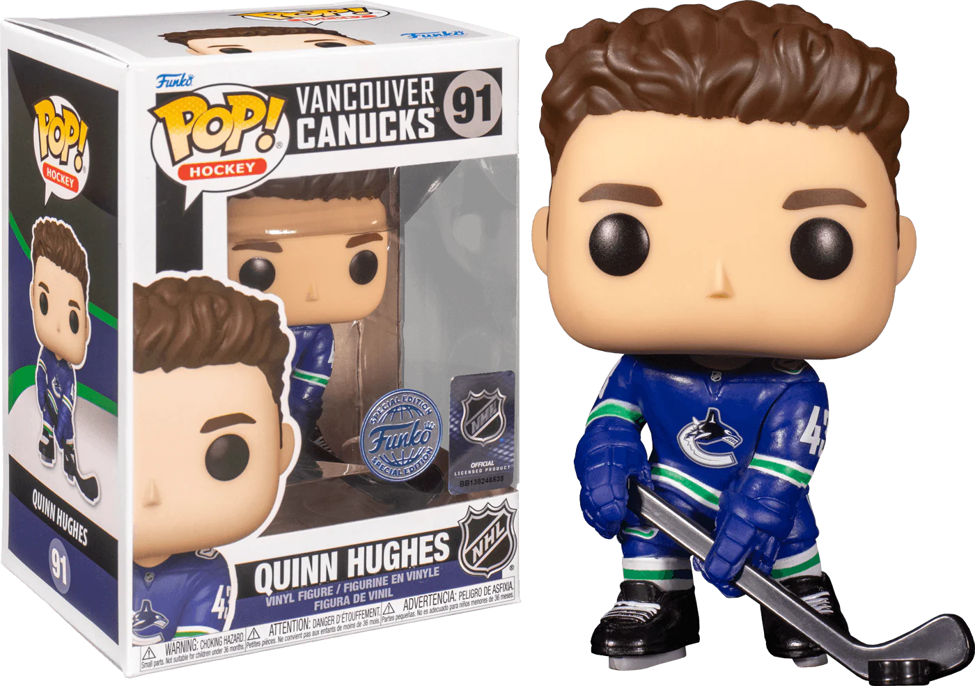 NHL: Vancouver - Quinn Hughes (Home) US Exclusive Pop! Vinyl [RS]