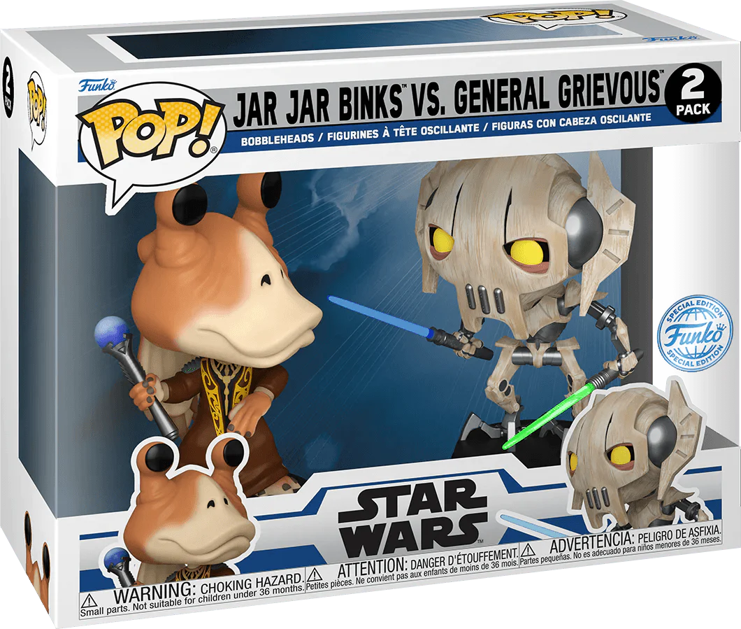 Star Wars: Clone Wars - Jar Jar Binks Vs General Grievous US Exclusive Pop! Vinyl 2-Pack [RS]