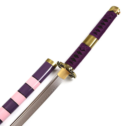 One Piece Katana of Luffy Nidai Kitetsu Katana Sword T10 Clay Tempered Blade